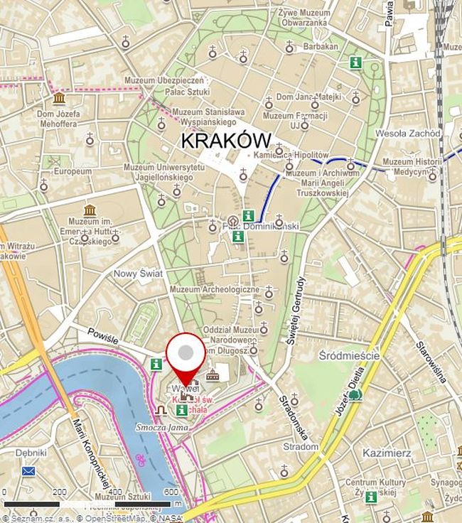 Mapa Krakowa - Wawel