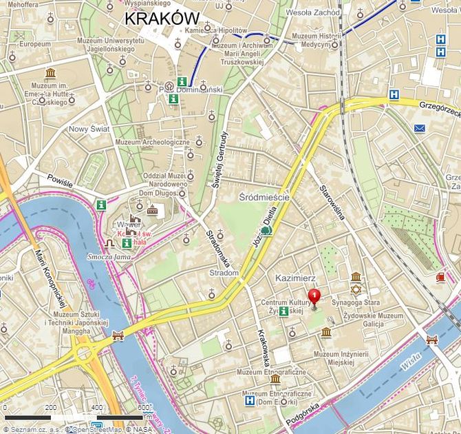 Mapa Krakowa - Kazimierz